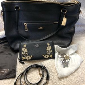Coach Tyler Tote, Wallet & Wildflower Charm